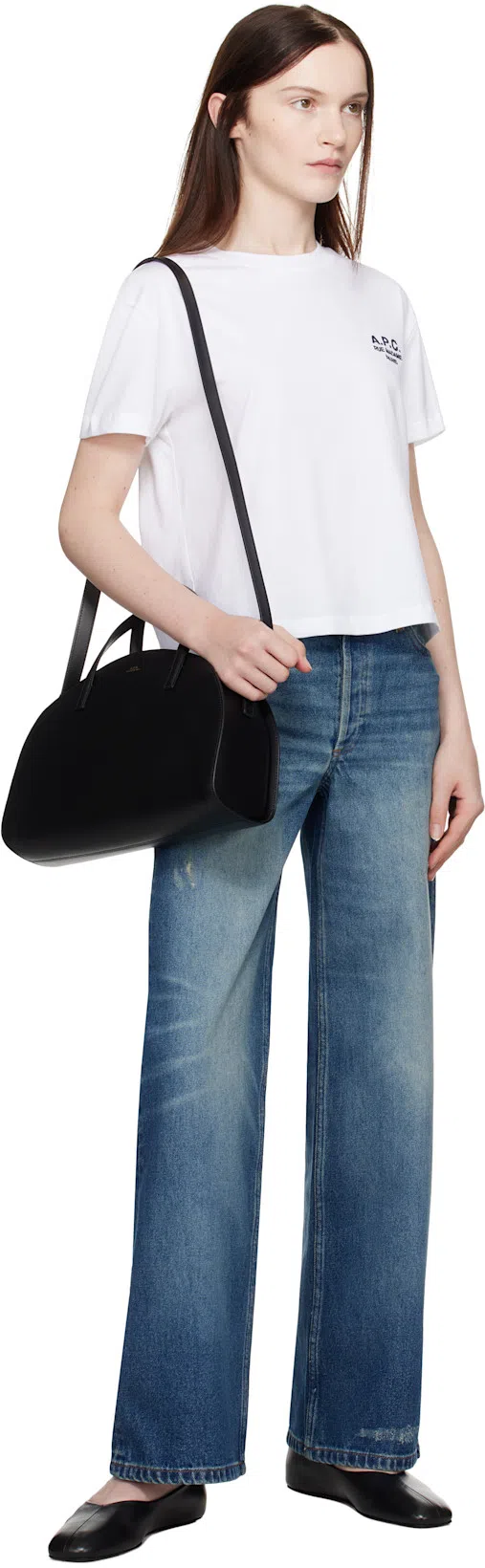 APC A.p.c. Curved Silhouette Tote Bag In Black