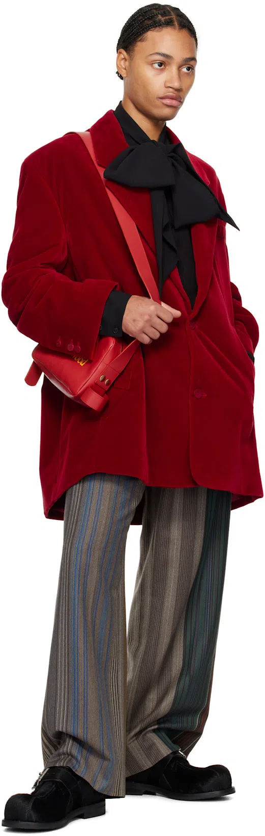 JW ANDERSON Oversized Velvet Blazer In Red