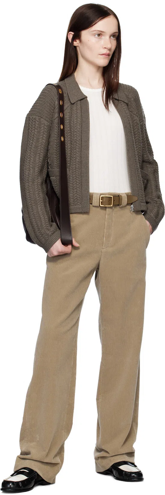RIER Khaki Cotton Trousers In Yuta