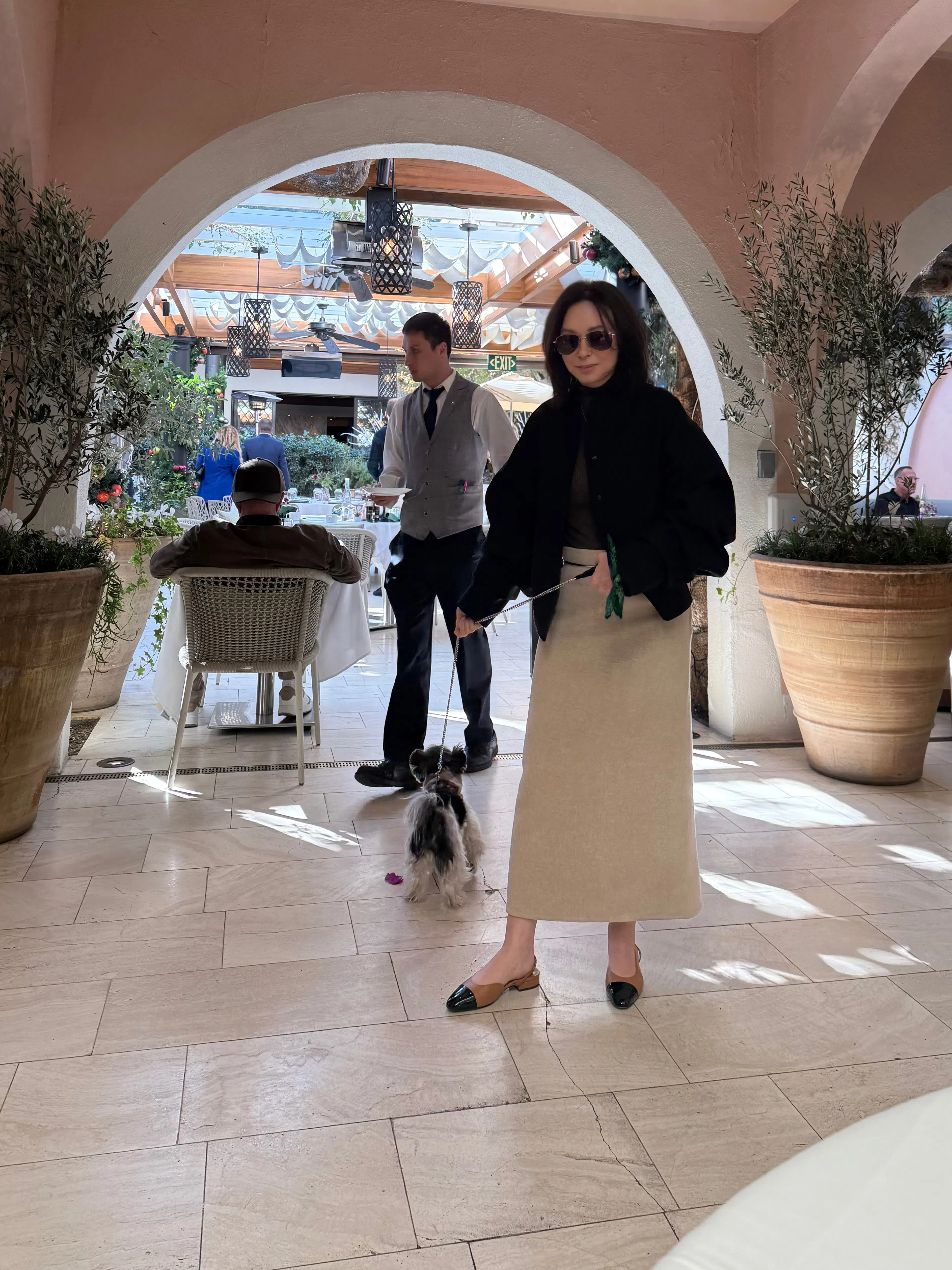 AQUAZZURA Gioia Leather Ballet Flats In Brown