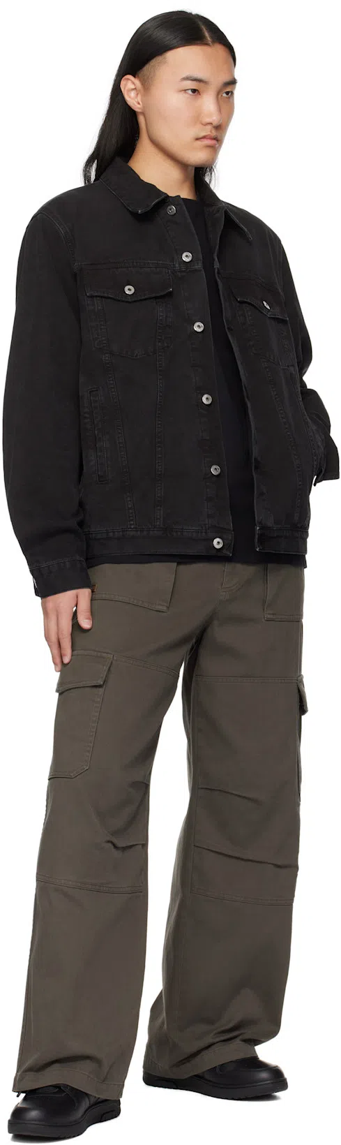 OFF-WHITE Off White Canvas Jacket With Logo Embroidery In Black