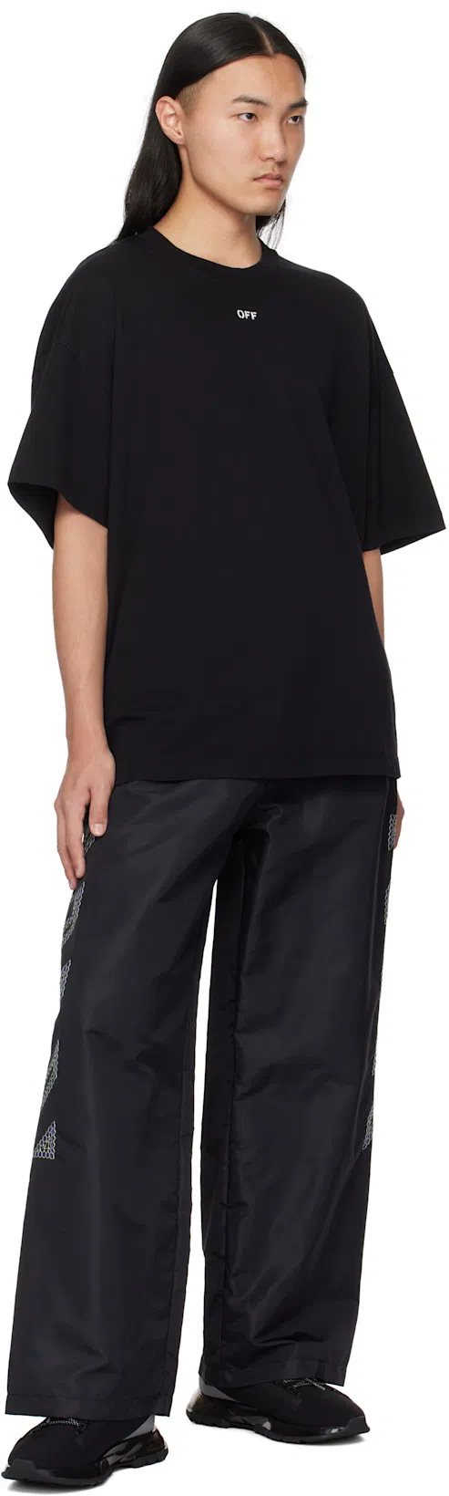 OFF-WHITE Graphic Brush Arrow Print T-shirt And Vest In Black