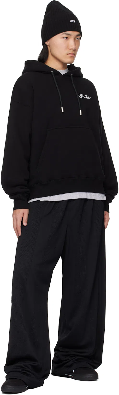 OFF-WHITE Off White Off White Knitted Hoodie In Black