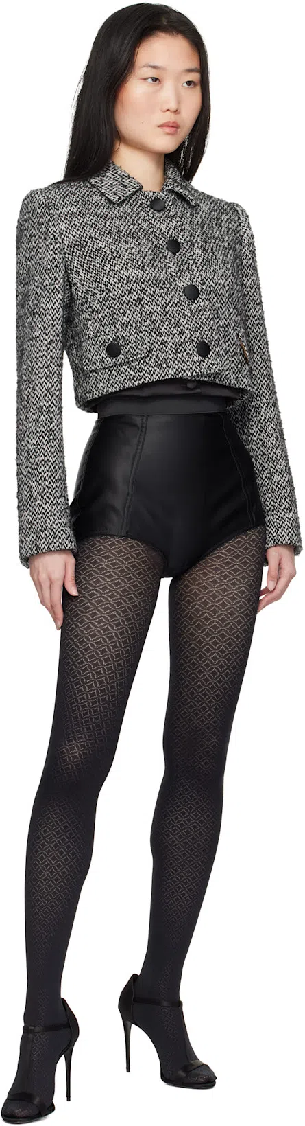 DOLCE & GABBANA Black Silk Duchesse Single Breasted Tuxedo Vest In N0000 Nero