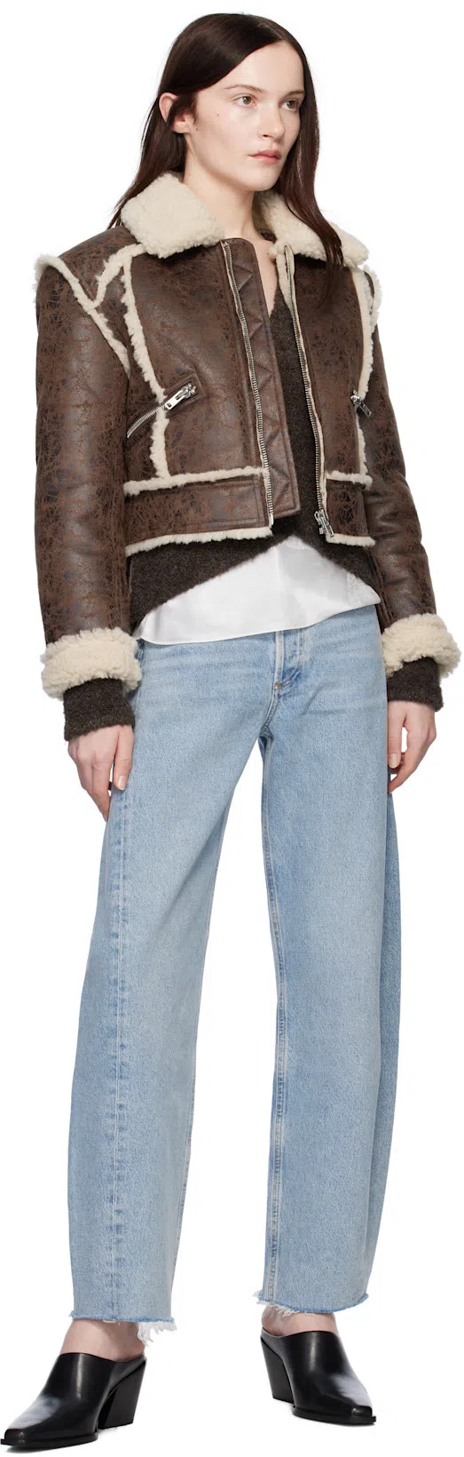 AGOLDE Luna High Rise Pieced Barrel Jean In Void In Blue