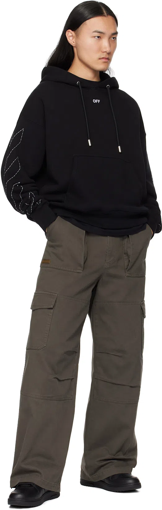 OFF-WHITE Off White™ Black Caravaggio Mery Print Hoodie