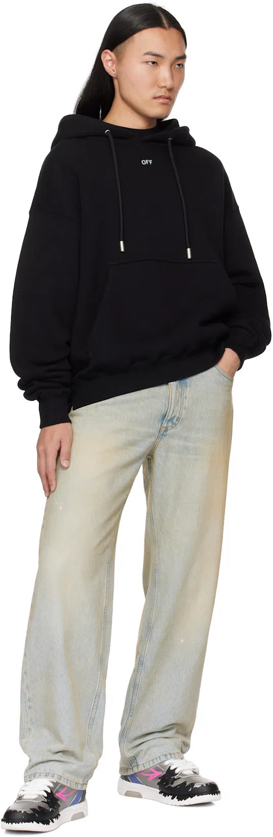 OFF-WHITE Off White™ Black Caravaggio Mery Print Hoodie