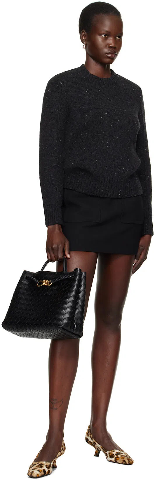 BOTTEGA VENETA East-west Andiamo Leather Top Handle Bag In Black