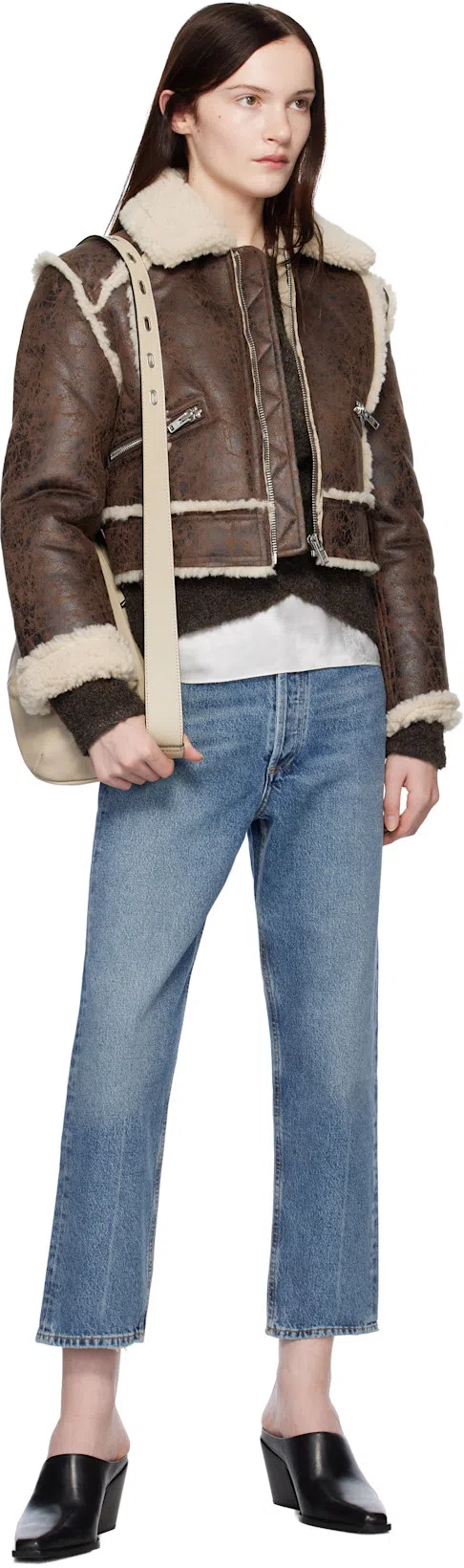 AGOLDE Ren High Rise Wide Leg Jean Shrine In Blue