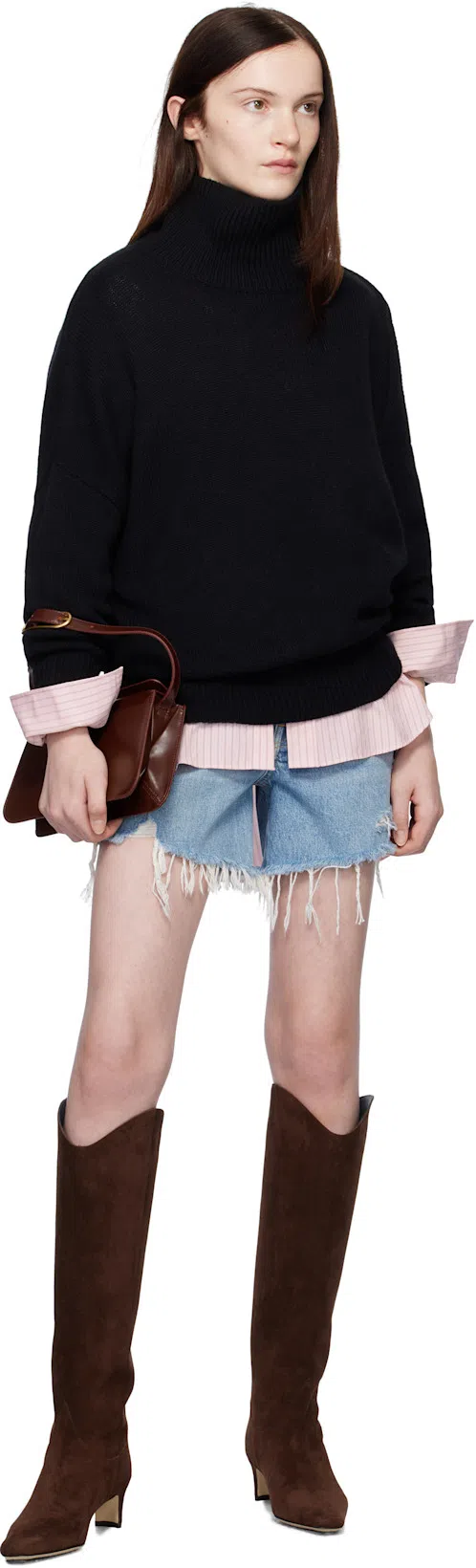 AGOLDE Blue Parker Vintage Cut Off Denim Short In Swapmeet