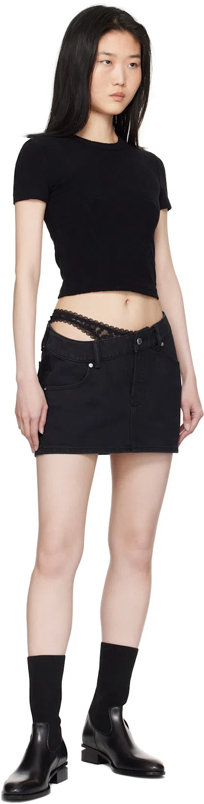 ALEXANDER WANG Trendy Mini Denim Skirt In Black