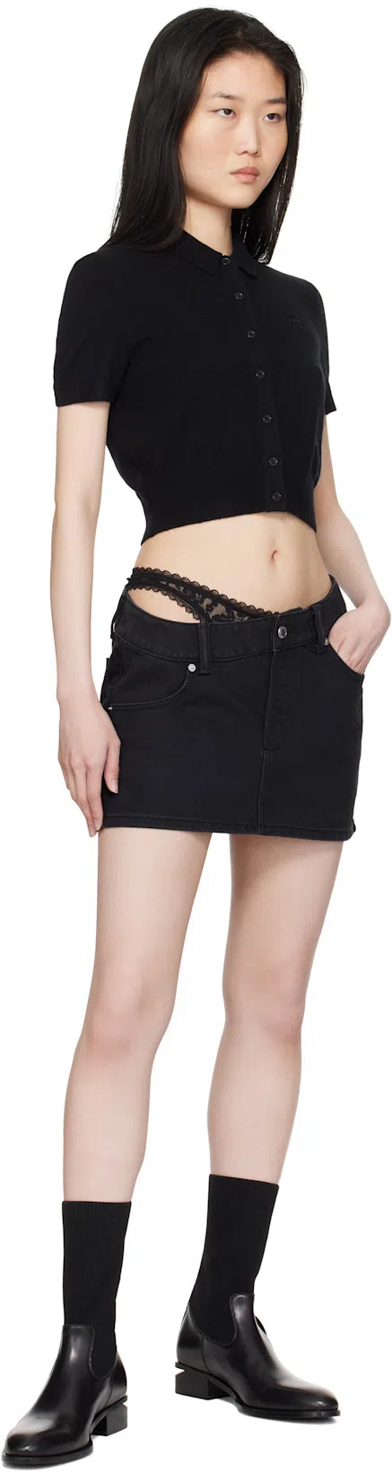 ALEXANDER WANG Trendy Mini Denim Skirt In Black