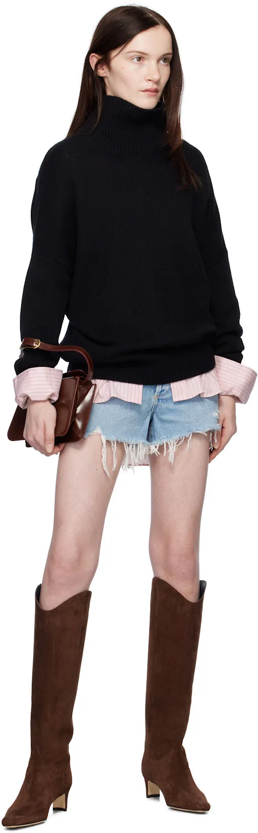 AGOLDE Blue Parker Vintage Cut Off Denim Short In Swapmeet