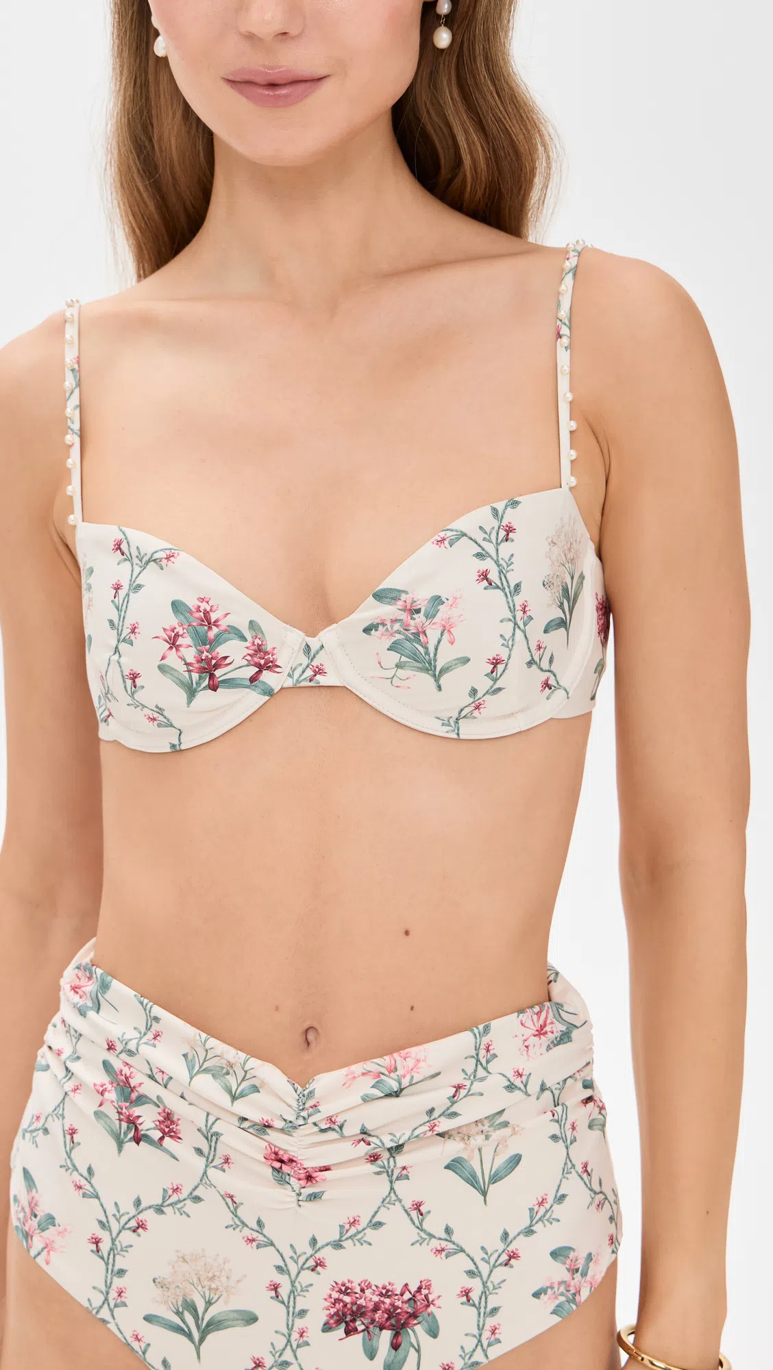 AGUA BY AGUA BENDITA Gatti Mosqueta Floral-print Linen Shorts In White