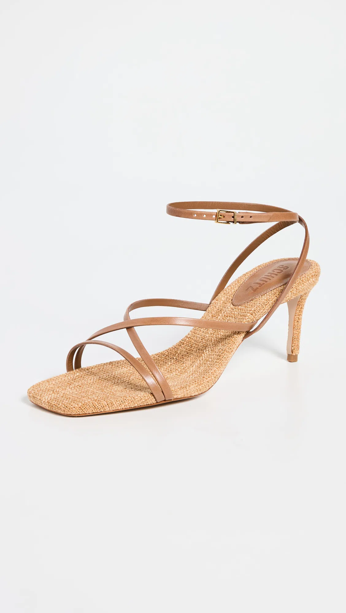 SCHUTZ Bari Mid Sandals Caramel Coffee