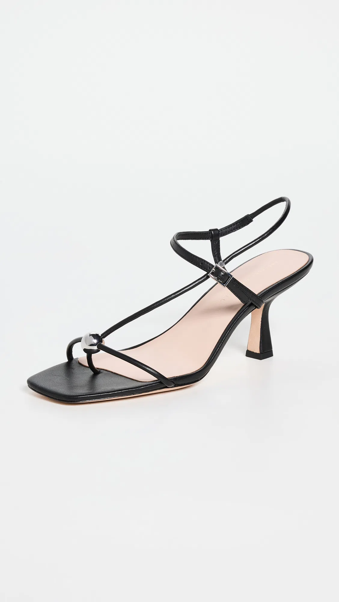LOEFFLER RANDALL 70mm Triana Strappy Crystal Leather Mid-heel Sandals In Black