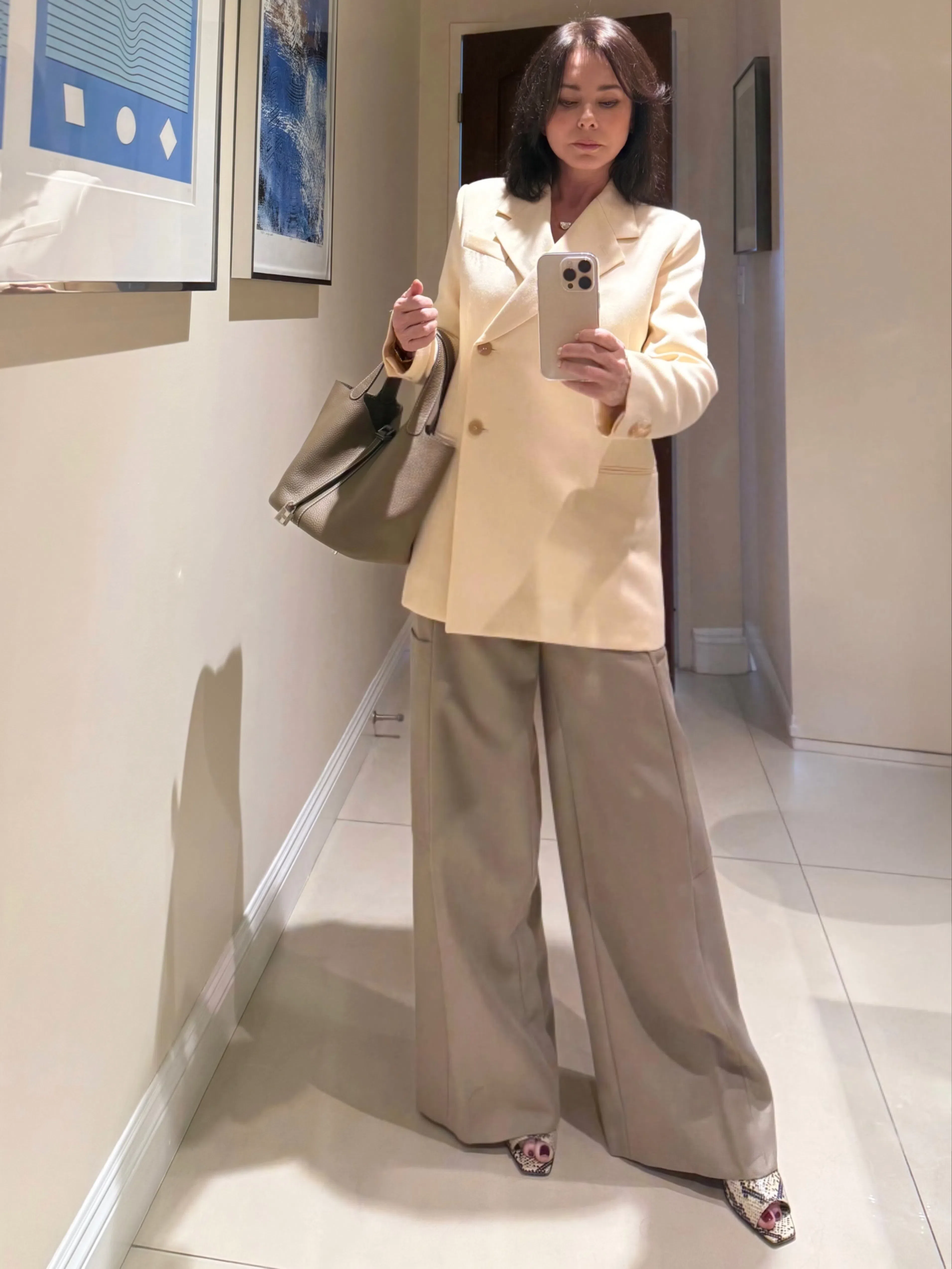 HERMES Pre-owned Hermès Picotin Grey Leather Tote Bag ()