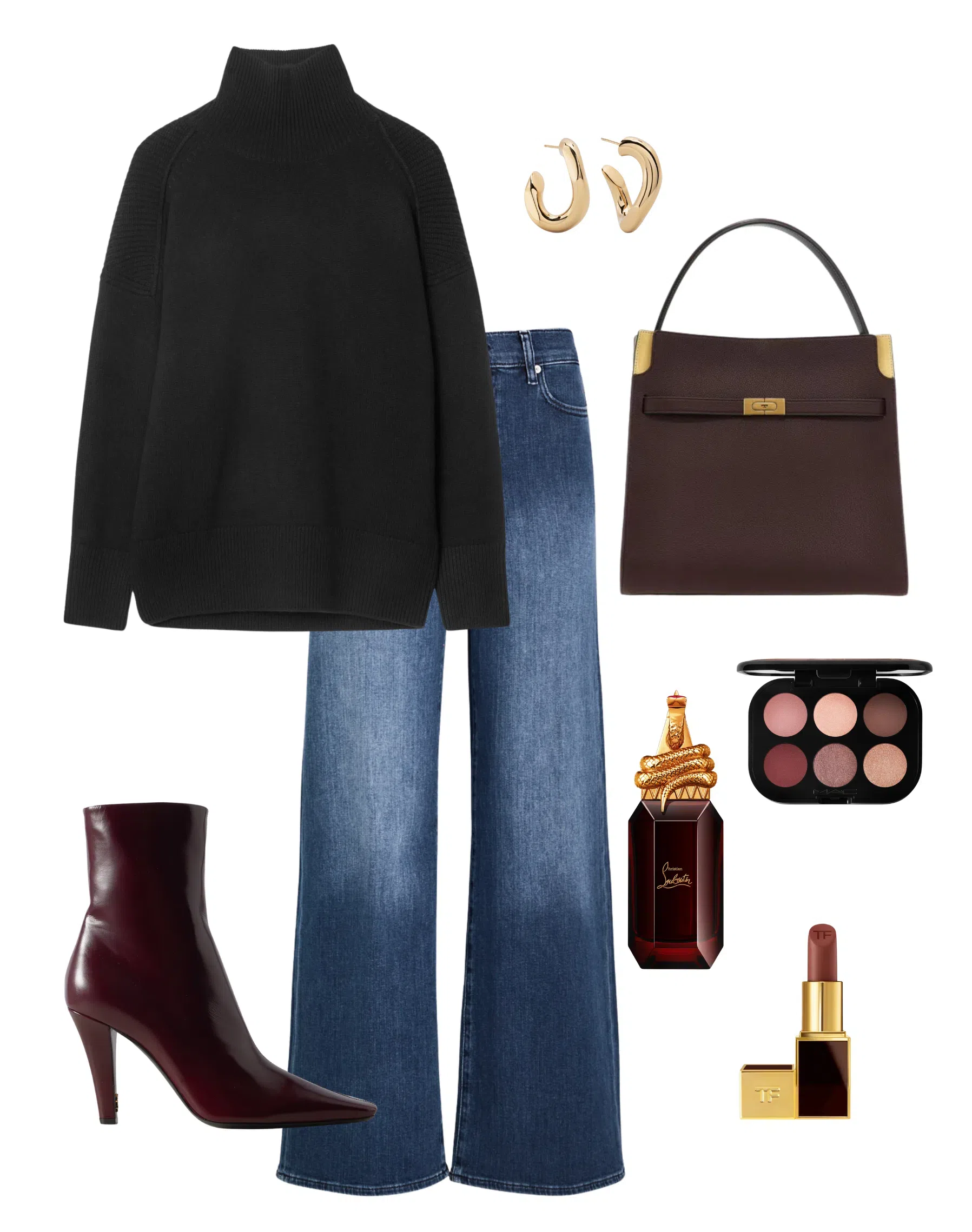 SAINT LAURENT Jill Patent-leather Ankle Boots In Vintage Burgundy