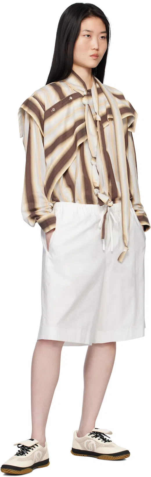 STELLA MCCARTNEY White Fabric Low Top Sneakers In Neutral