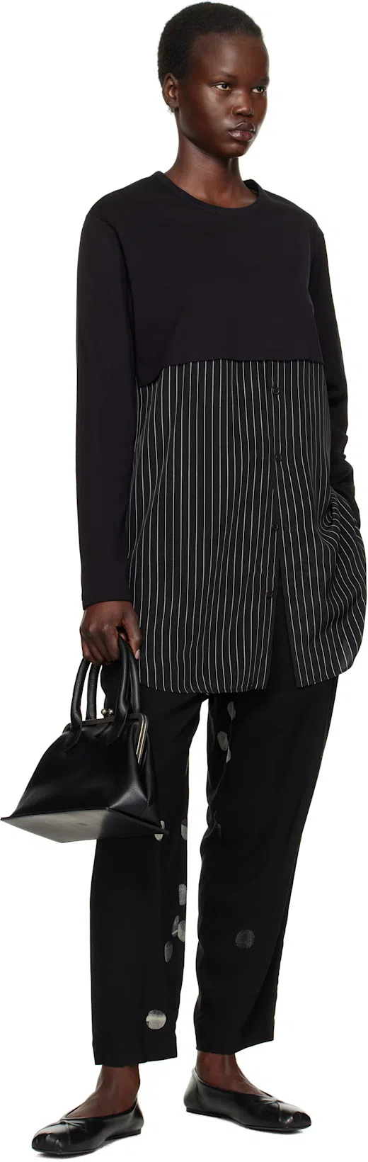 MARNI Leather Little Bow Ballerina In Grey