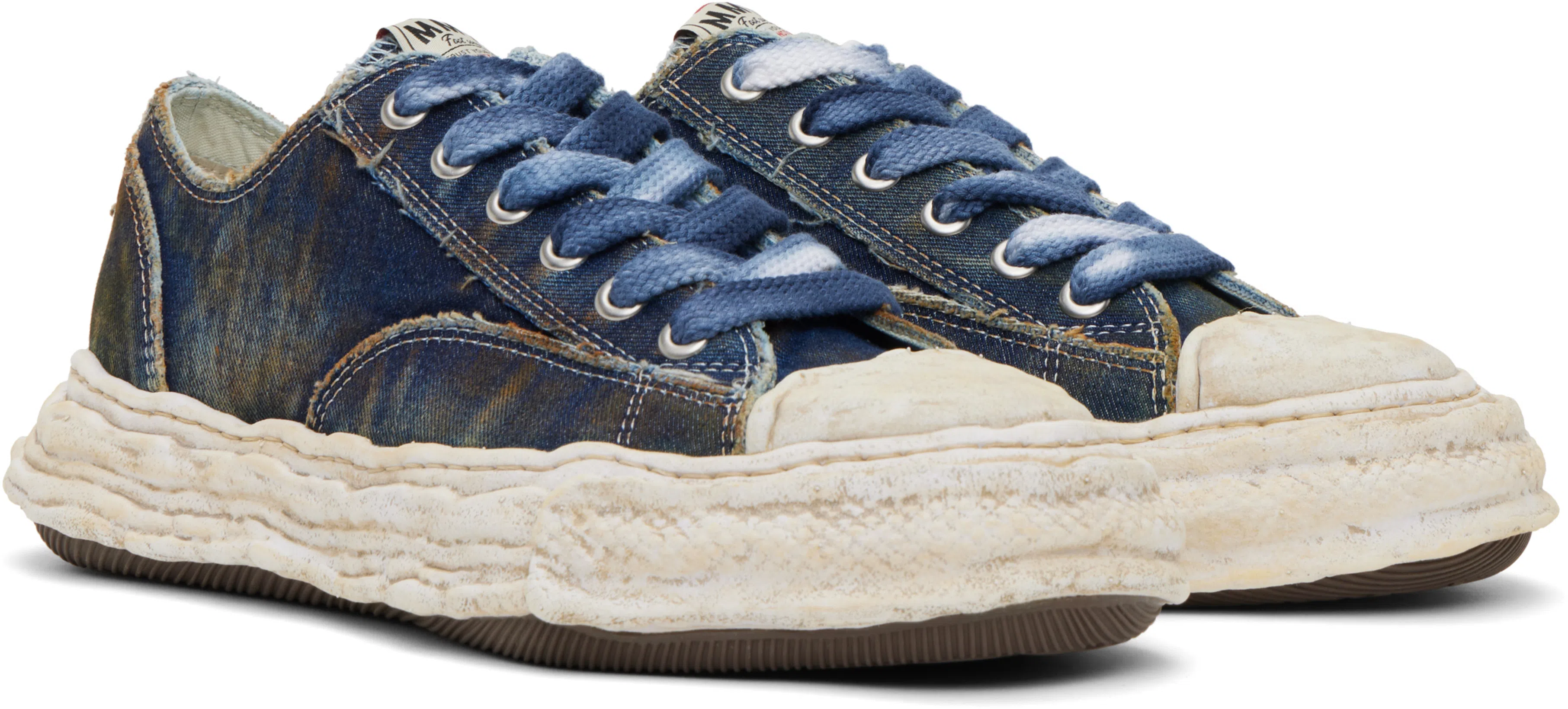 MIHARAYASUHIRO Hank Og Sole Garment Dyed Canvas Low-top Sneaker In Black