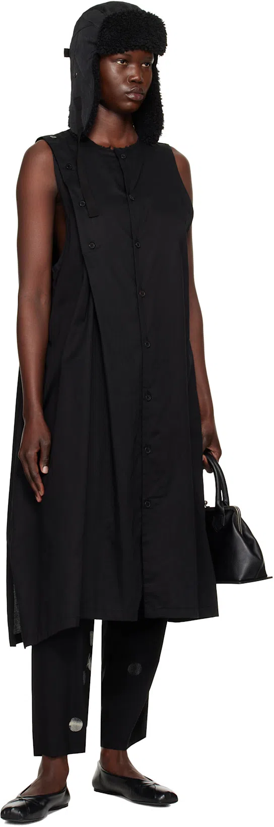 MARNI Leather Little Bow Ballerina In Grey