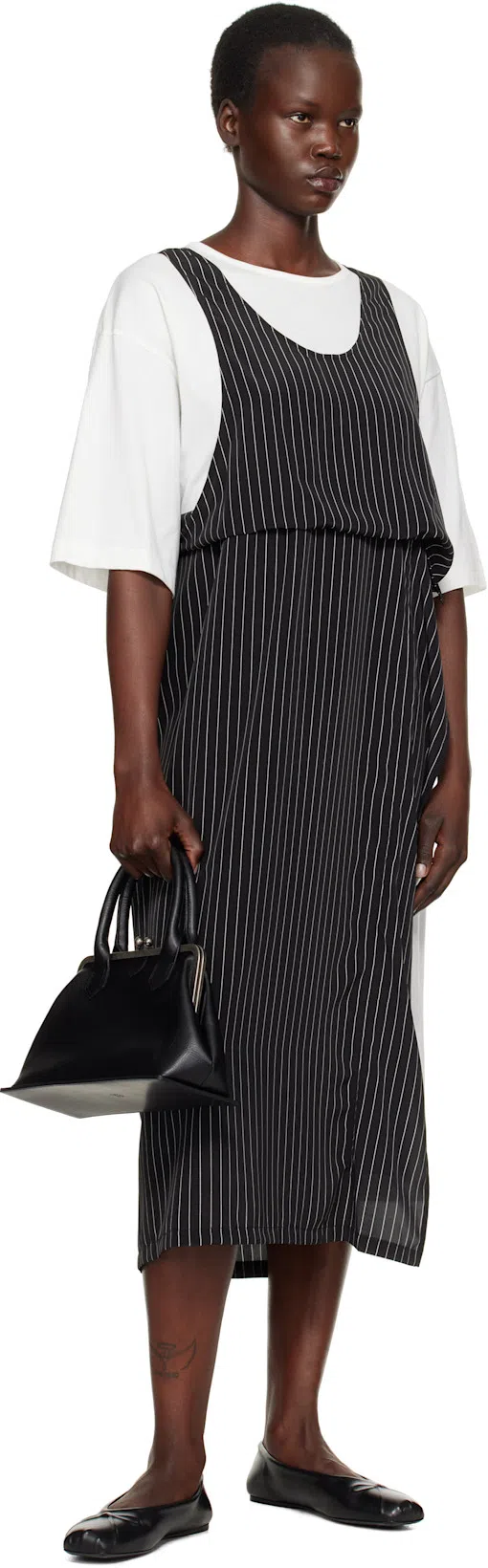 MARNI Leather Little Bow Ballerina In Grey