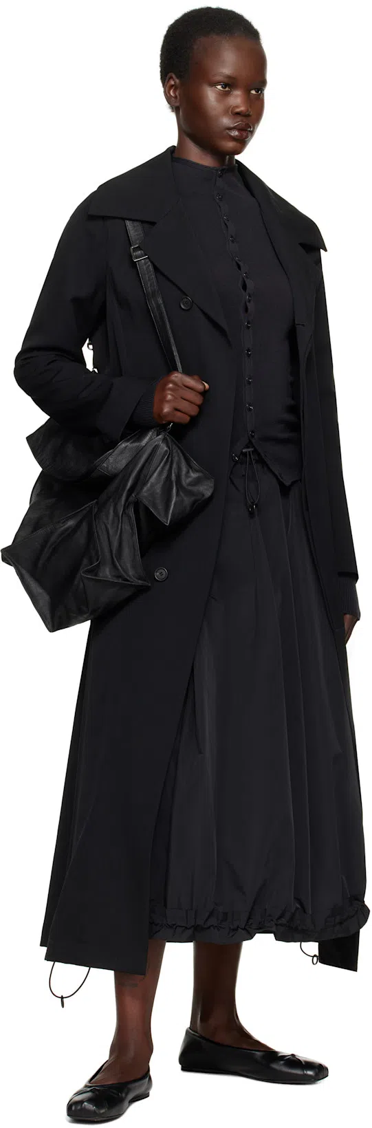 MARNI Leather Little Bow Ballerina In Grey