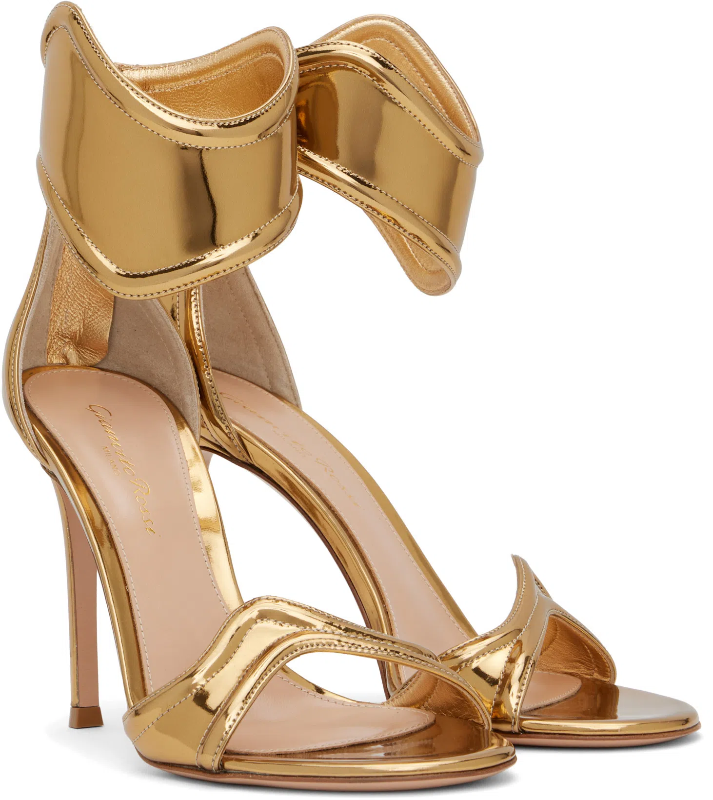 GIANVITO ROSSI Gold Lucrezia Heeled Sandals In Mekong