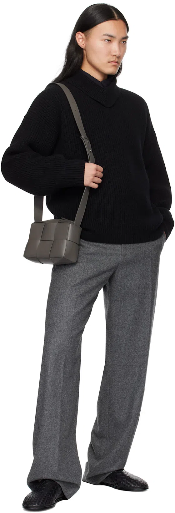 BOTTEGA VENETA Black Calf Leather Sawyer Slip On Sneaker