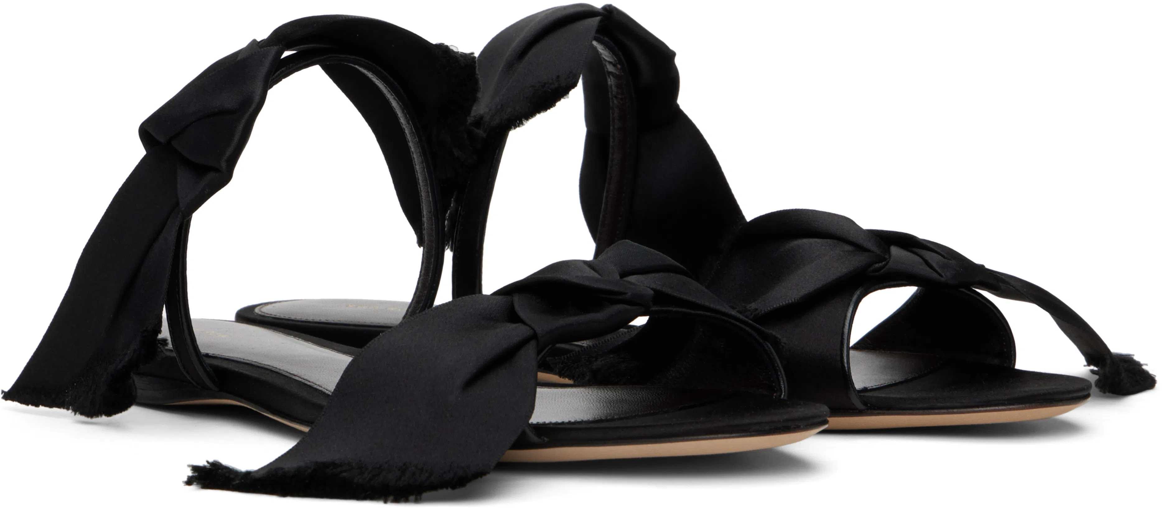 THE ROW Vika Knotted Satin Sandals In Black