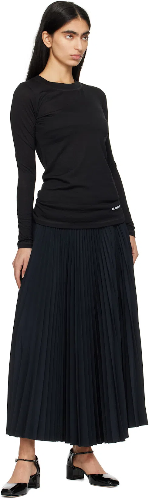 AEYDE 45mm Magda Nappa Leather Heels In Black