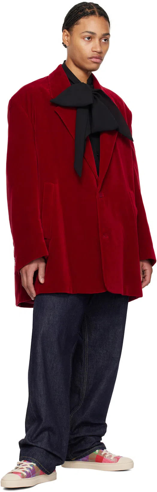 JW ANDERSON Oversized Velvet Blazer In Red
