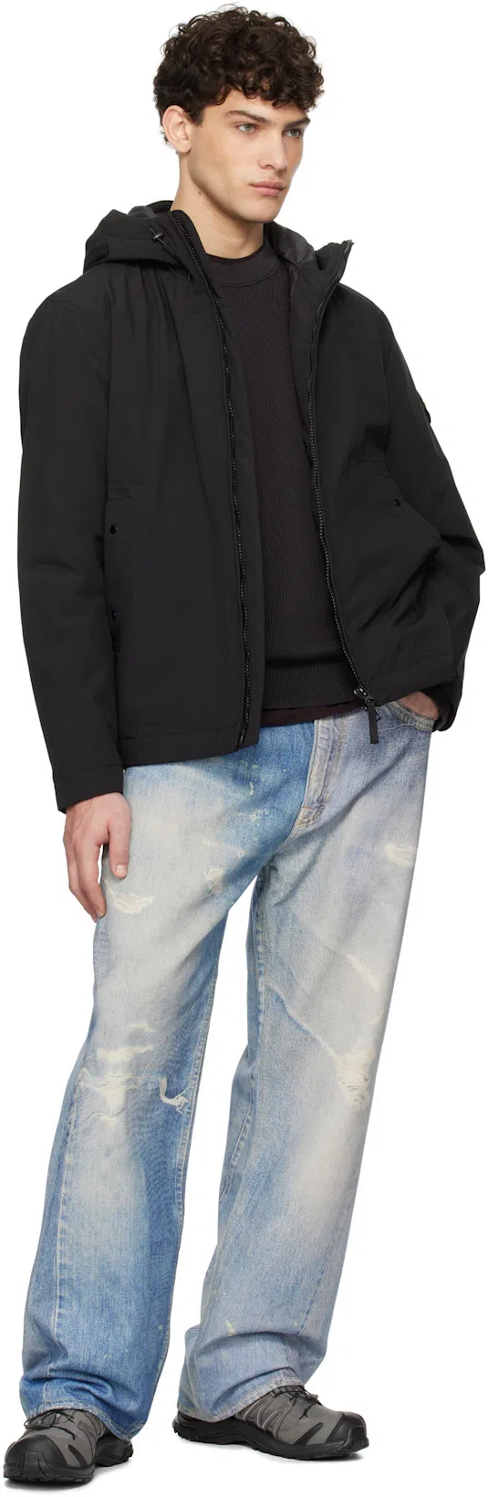 STONE ISLAND 6100008 Brushed Organic Cotton Fleece Sweatshirt In Black