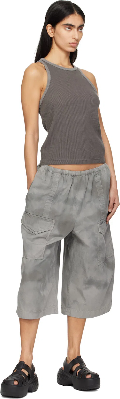 CROCS Stomp Platform Fisherman Sandal In Black