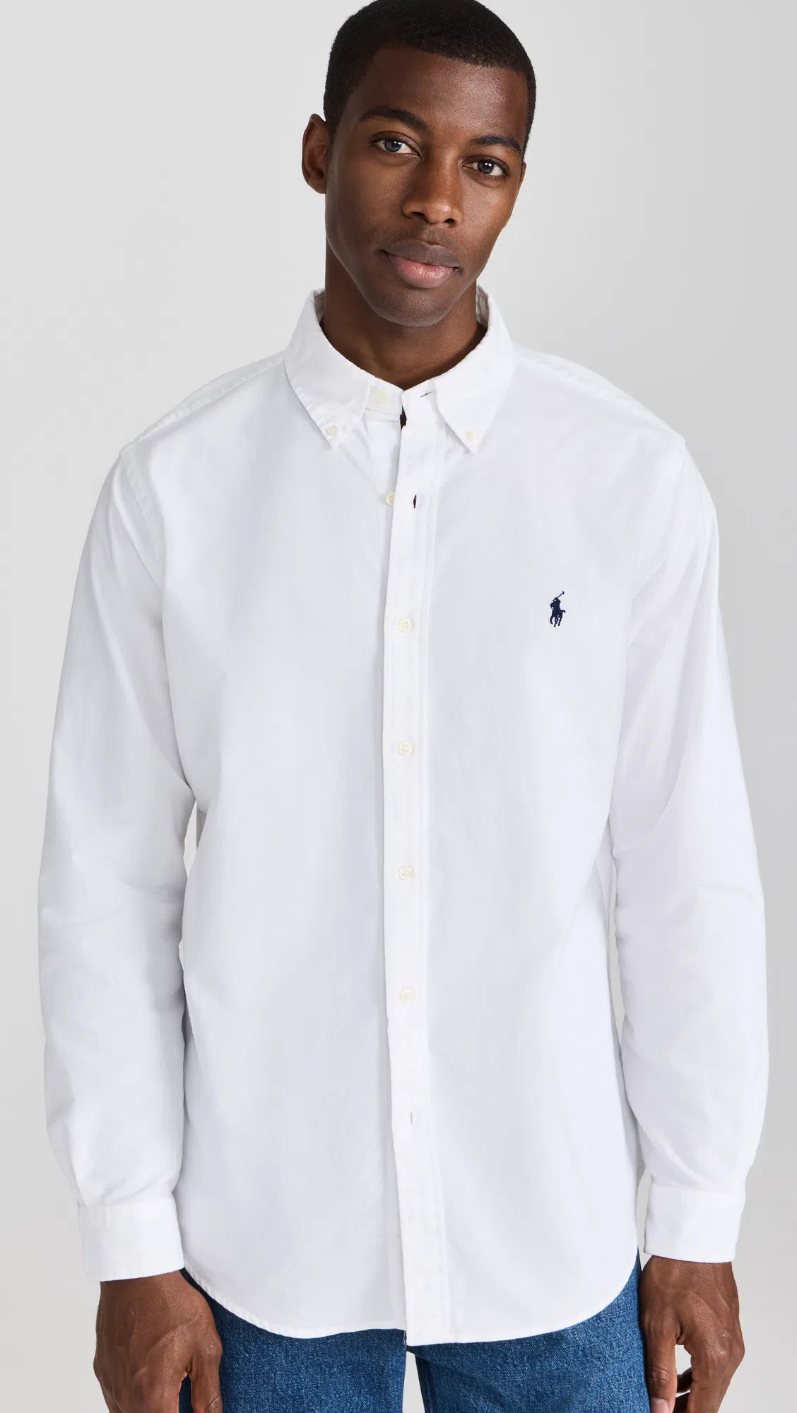 POLO RALPH LAUREN Long-sleeved Button-down Shirt With Tailored Fit In White