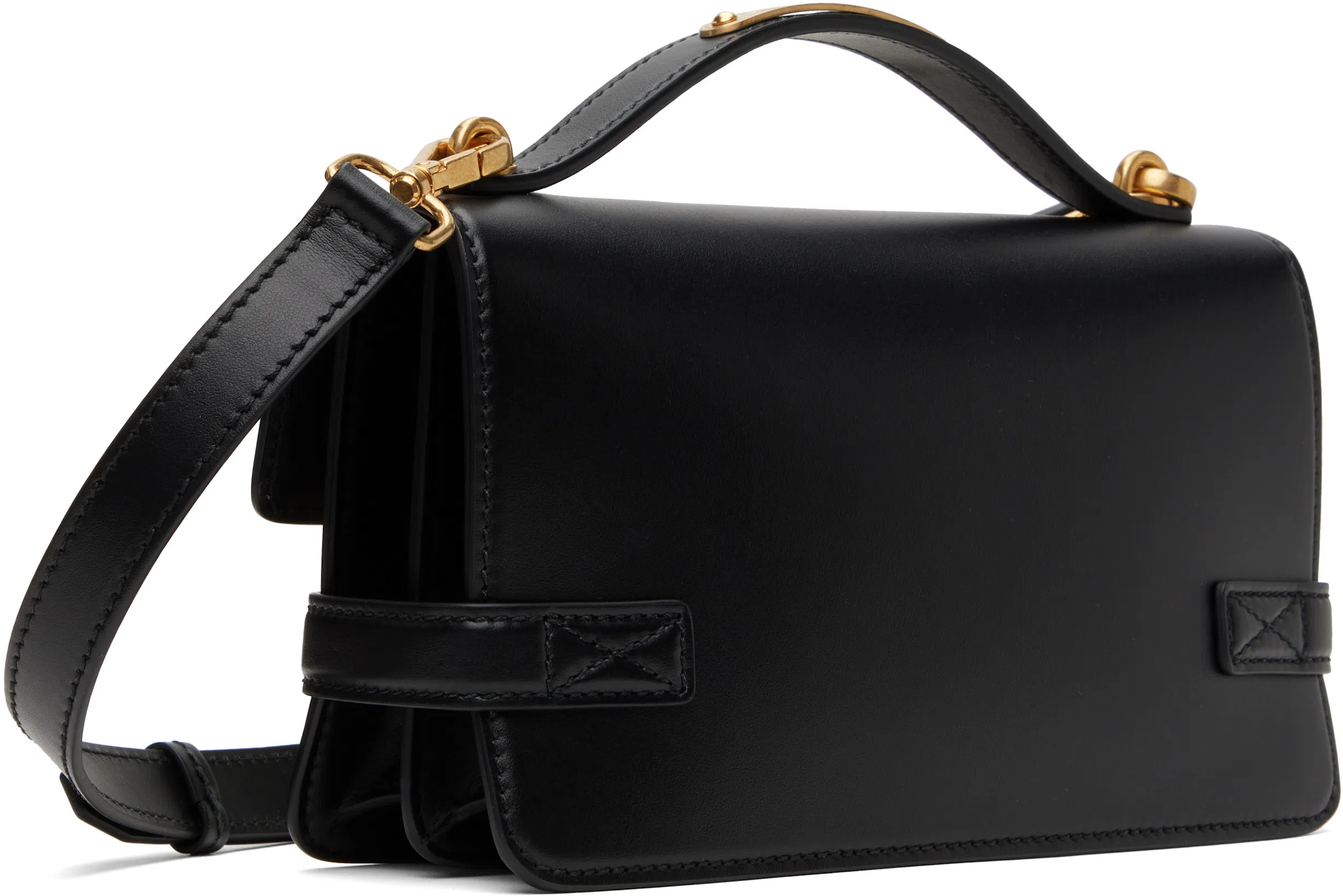 BALMAIN Bbuzz 24 Shoulder Bag In Smooth Leather In Black