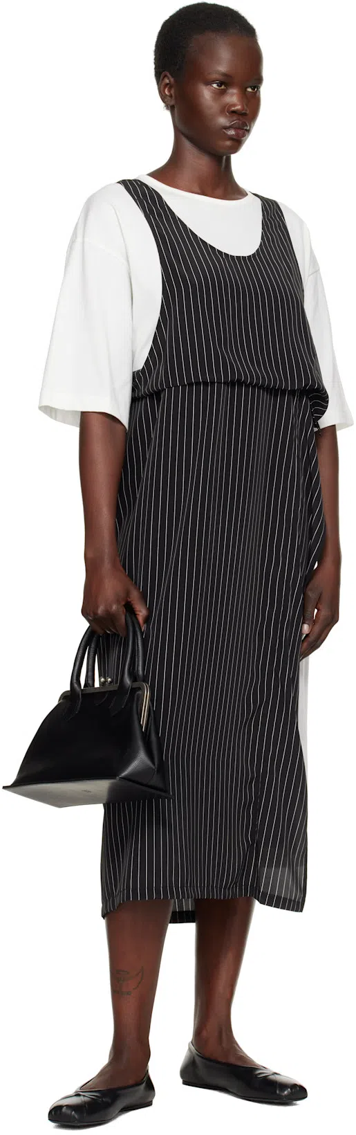 MARNI Leather Little Bow Ballerina In Grey