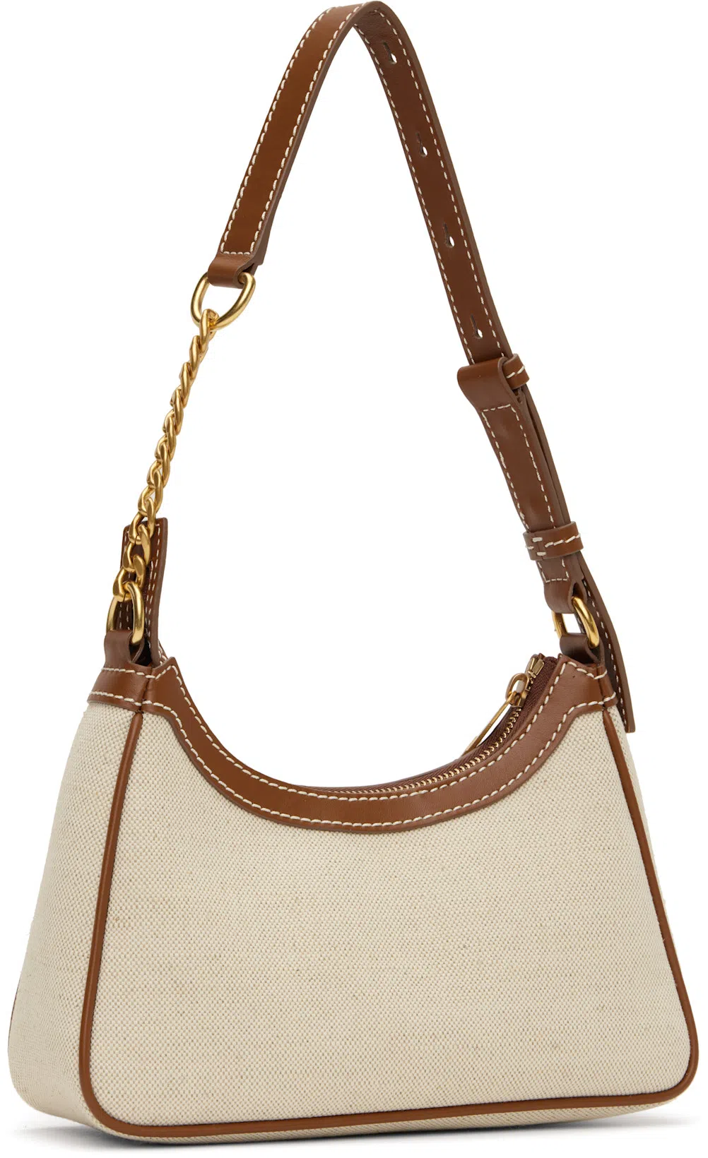 BALMAIN B-army Shoulder Canvas And Leather Bag In Sand