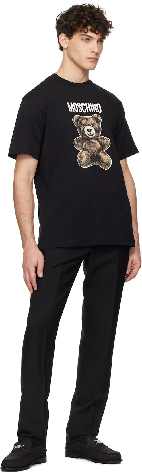 VERSACE Black Croc-effect Medusa '95 Suede Loafers In 1b00p-black-palladiu