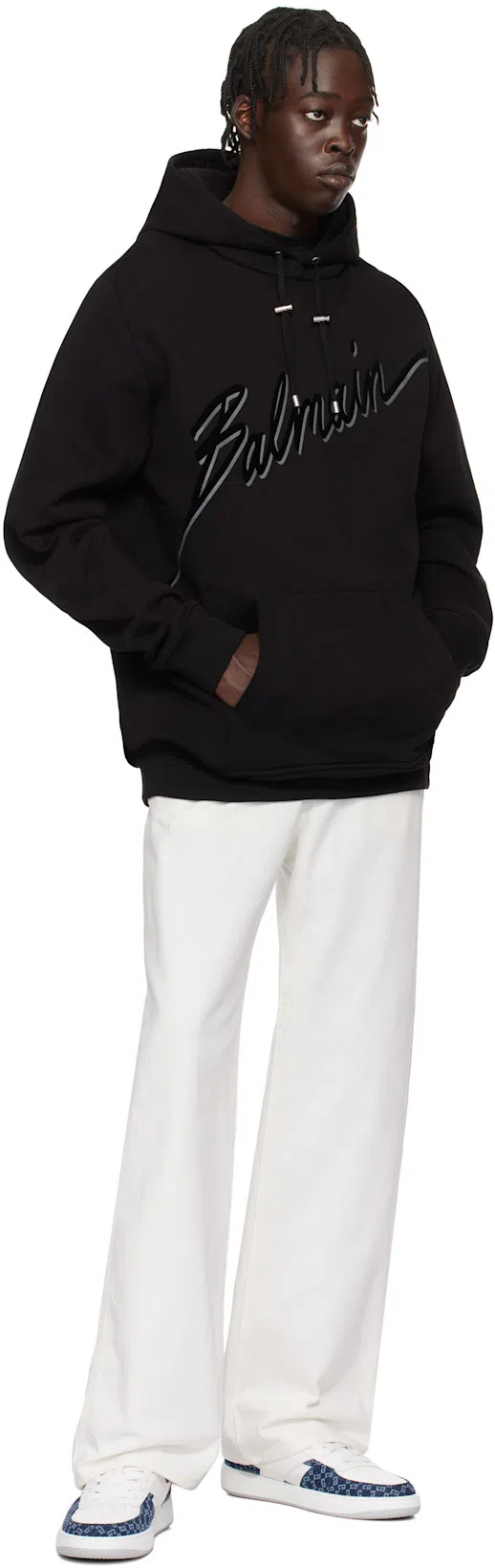 BALMAIN Oversized Ls Hoodie In Brown