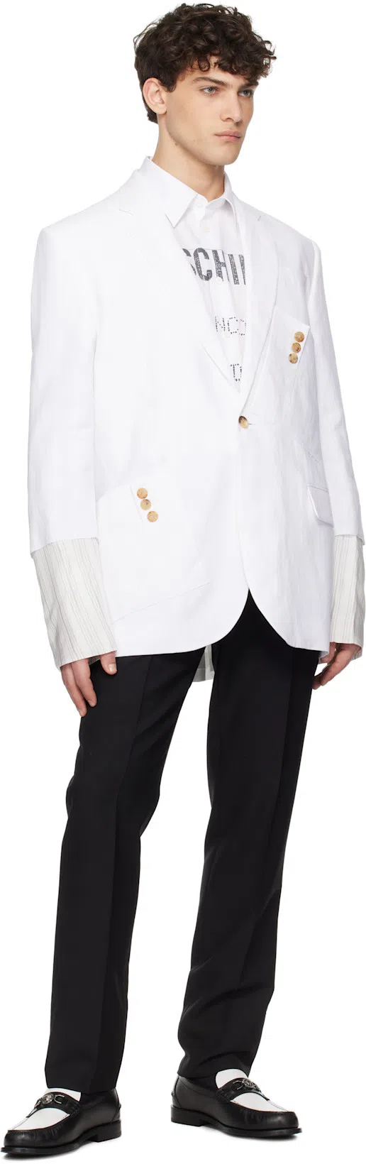 VERSACE Man Loafers Black Size 9 Calfskin In Multi