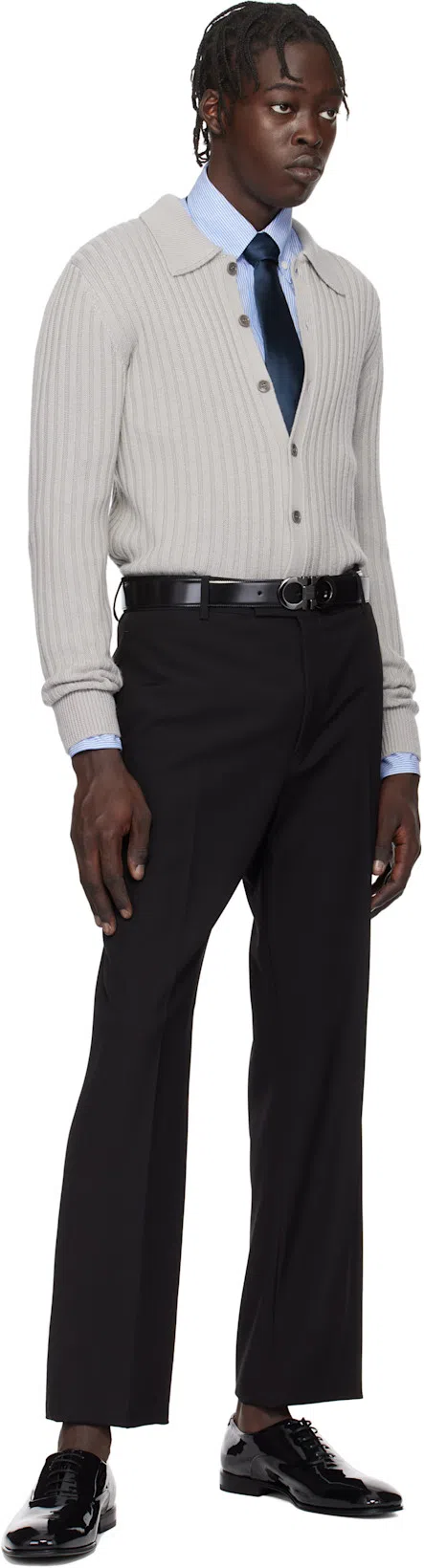 VALENTINO Blue & White Vlogo Embroidered Cotton Shirt In Riga Azzurra E Bianc