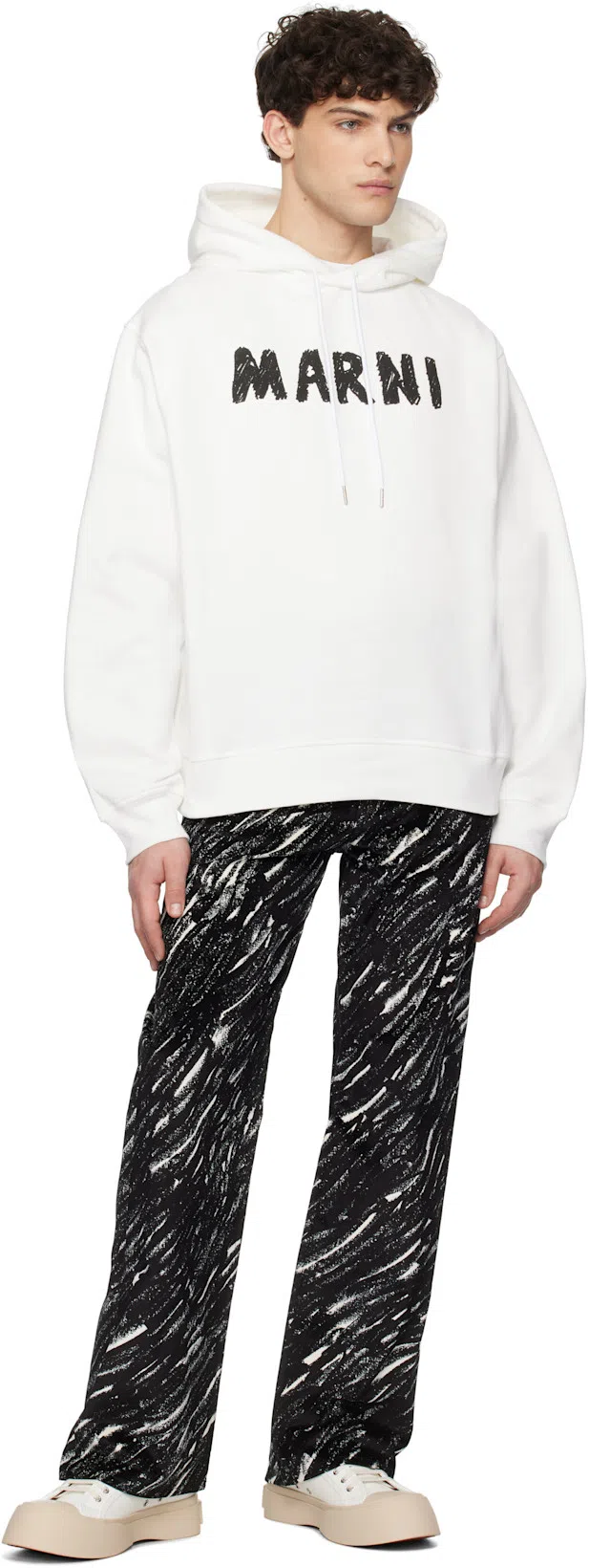 MARNI Men's Logo Patch T-shirt In White