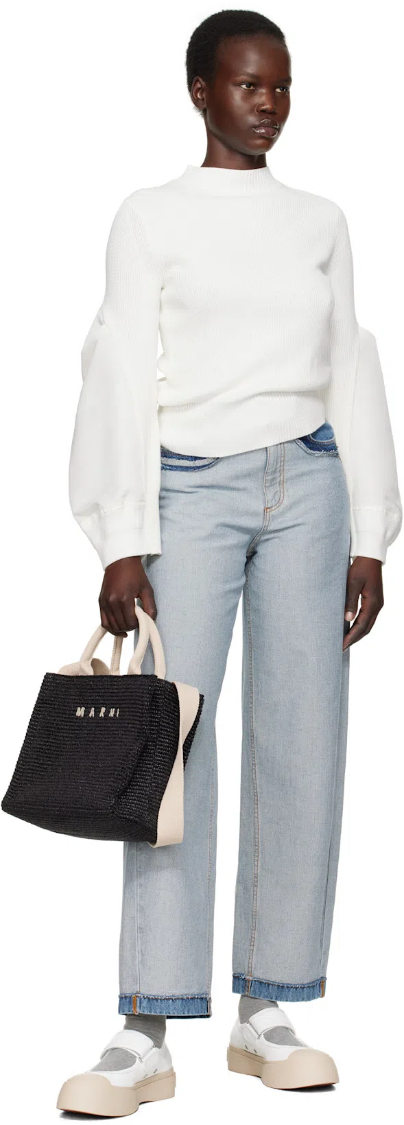 MARNI Minimalist White Sneakers With Wide Strap Closure