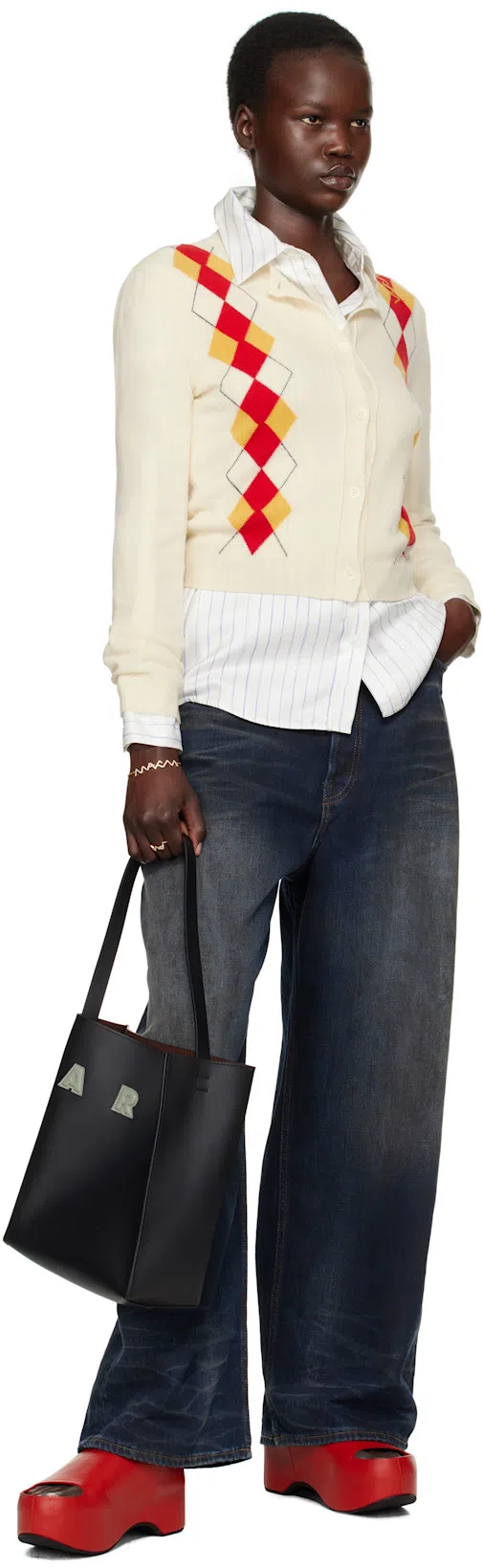 MARNI Chunky Clog Sabot With In Red