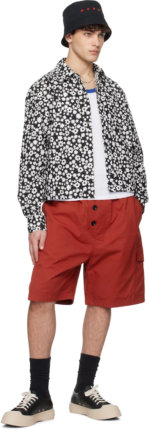 MARNI Black Smooth Leather Sneakers