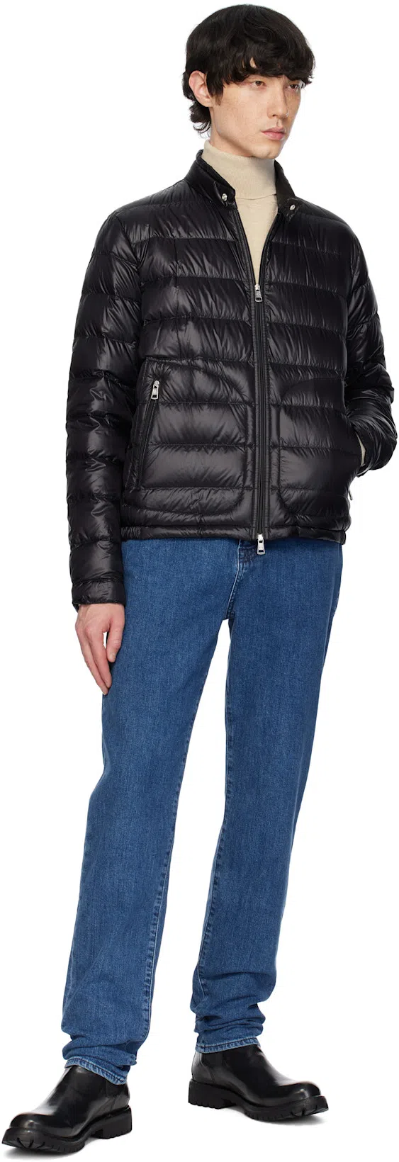 HUGO BOSS Multiple-pockets Straight-leg Jeans In Black