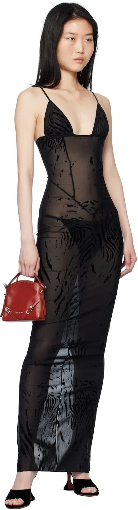 AMINA MUADDI Lupita 70 Black Suede Mule Sandals