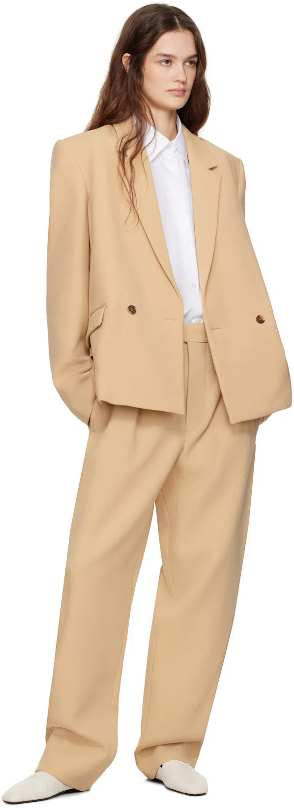 WARDROBE.NYC Beige Hailey Bieber Edition Hb Trousers In Biscuit